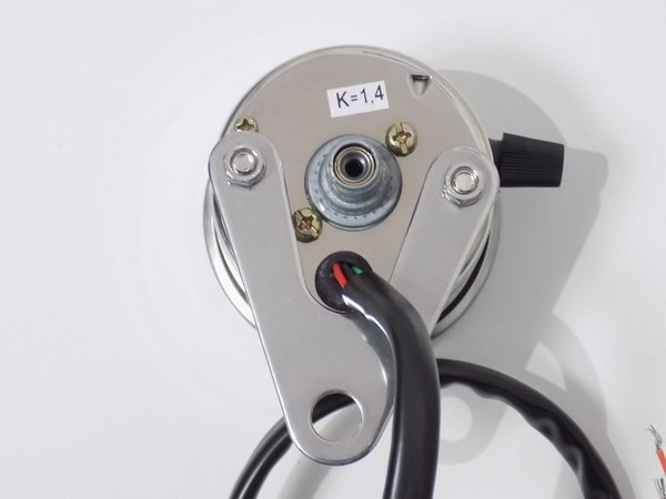 Tachometer Mini Chrom K Wert=1,4 Motorradtacho mit Kontrollleuchten